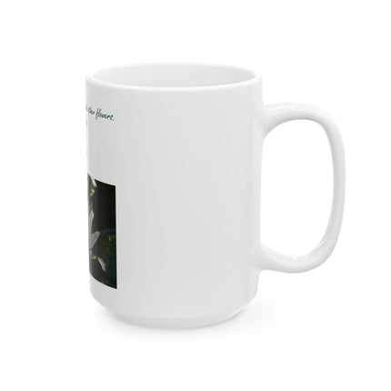 Lotus Flower Ceramic Mug with Zen Quote — 'A flower does not compete...' (11oz, 15oz)