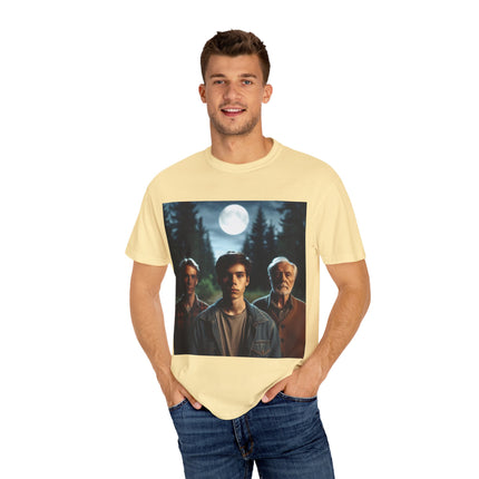 Retro Moonlit Night T-Shirt - Unisex Garment-Dyed Tee for Nature Lovers