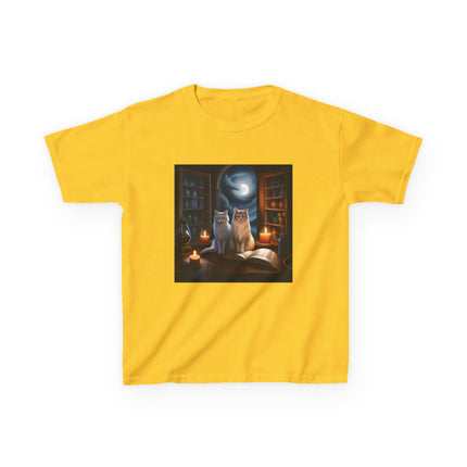 Mystical Cats Kids Tee – Heavy Cotton – Whimsical Animal Design