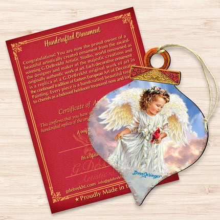 Angel with Cardinal Wooden Ornaments by Gelsinger - Nativity Holiday Decor - 8031154-DG-2