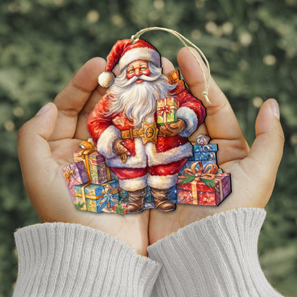 The Joy of Giving Wooden Ornaments by G. Debrekht Christmas Santa Snowman Decor - 8611081-4
