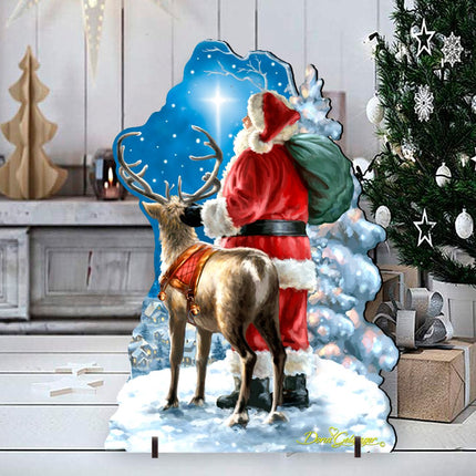 Starry Night Santa Christmas Outdoor Decor by D. Gelsinger - Christmas Santa Snowman Decor - 8461020F-1713-2