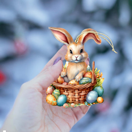 Easter Bunny Wooden Ornaments by G. DeBrekht Easter Spring Decor - 8652770-4