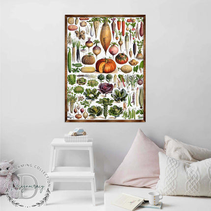 Kids Educational Poster with Root Vegetables - ?ÿMontessori Wooden Poster - Homeschool I Classroom Decor - Aesthetic - 310225-1