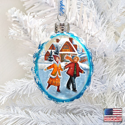 Fun Skiing Mercury Glass Ornament by G. DeBrekht - Christmas Decor - 773022-1