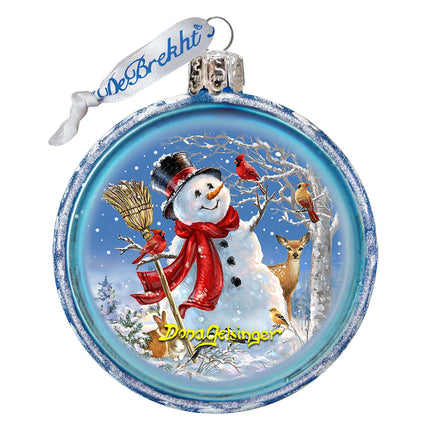 Frosty Forest Friends Glass Ornament by D. Gelsinger - Christmas Santa Snowman Decor - 71105-1624-4