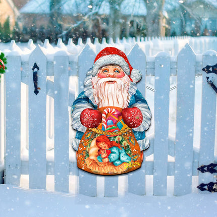 Gift Bag Santa Door Decor Door Decor by G. DeBrekht - Christmas Santa Snowman Decor - 8117901H-3