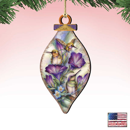 Everlasting Friendship Hummingbirds Wooden Ornaments by J. Bergsma - Wildlife Holiday Decor - 8591936-JB-1