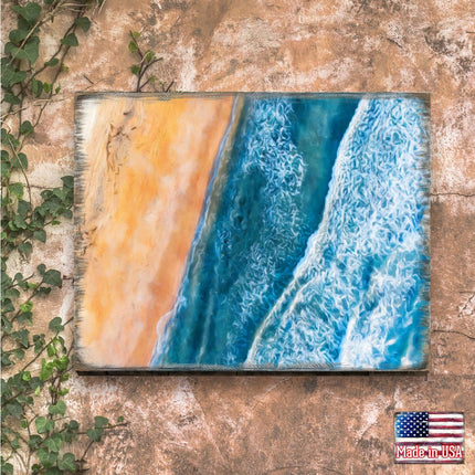 Ocean Shore Art Wooden Wall Art by Nature Wonders - Nature Wildlife Decor  - 95399B-1