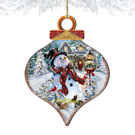 Old Fashioned Christmas Wooden Ornaments by Gelsinger - Christmas Santa Snowman Decor - 8031023-1563-4