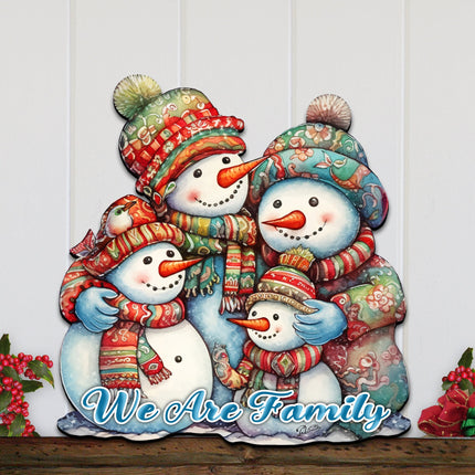 Snowman's Family Holiday Door Decor  by G. Debrekht - Christmas Decor - 8611057H-2