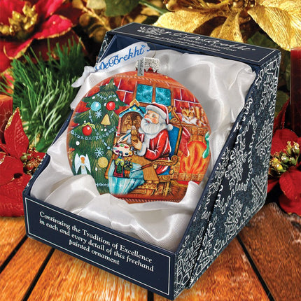 Nativity Workshop Ball Glass Ornament by G. DeBrekht - Christmas Santa Snowman Decor - 73614-3