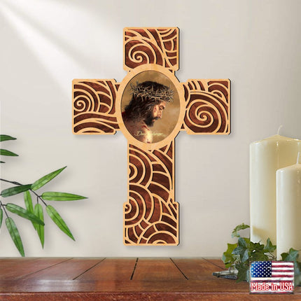 Jesus Modern Wooden Cross by D. Gelsinger - Inspirational Icon Decor - 88280-DG-2