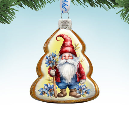 Christmas Gnome Mercury Glass Ornaments by G. Debrekht - Christmas Santa Snowman Decor - 776016-1