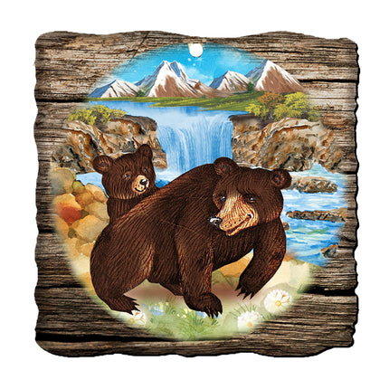 Bear Cabin Wildlife Door Decor - G. DeBrekht - Wildlife Holiday Decor - 8114081H-4