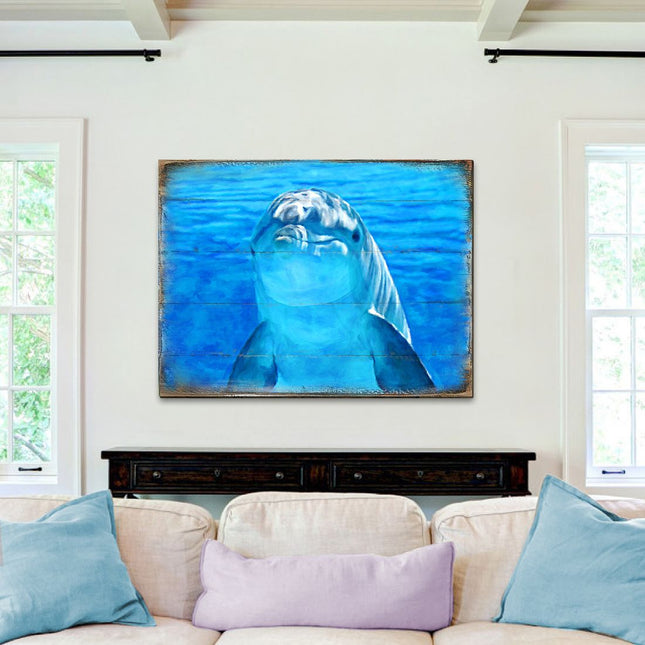 Speers Dolphin Wood Wooden Coastal Wall Art by Nature Wonders - Coastal Sea-Life Decor - 95261B-0