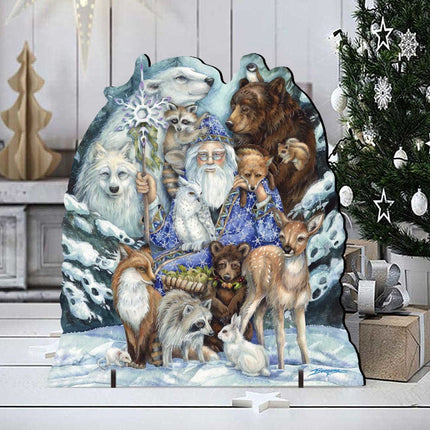 Gather in Peace Father Winter Animals Holiday Outdoor Yard Sign by J. Bergsma - Christmas Decor - 8591968F-JB-2
