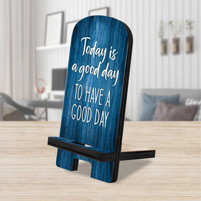 Today is a Good Day Cell Phone Stand Family Decor Wood Mobile Tablet Holder Charging Station Organizer - 892064-0