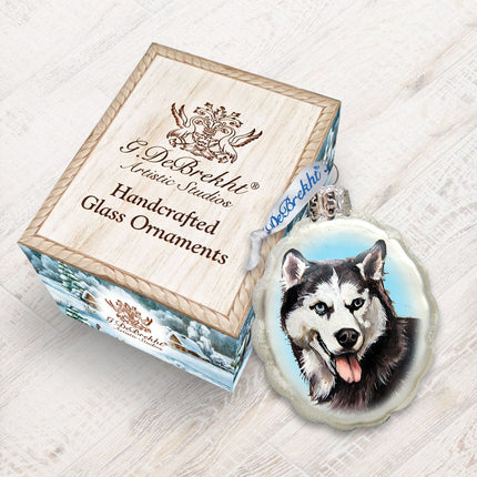 Siberian Husky Mercury Glass Ornament by G. DeBrekht - Pets Dog and Cats Decor - 774013-2