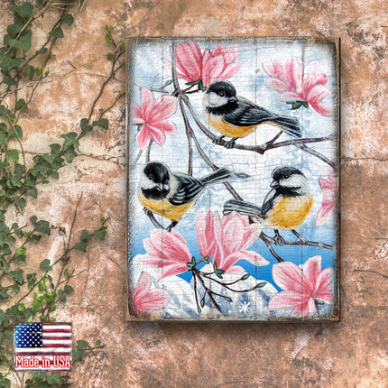 Goldfinches Wooden Wall Art by Nature Wonders - 95220-2B-1