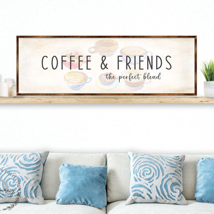 Coffee & Friends the Perfect Blend - Wooden Coffee shop decor - Farmhouse decor - Wooden Wall art - Kitchen decor - Farmhouse kitchen - Coffee nook - 310314-2