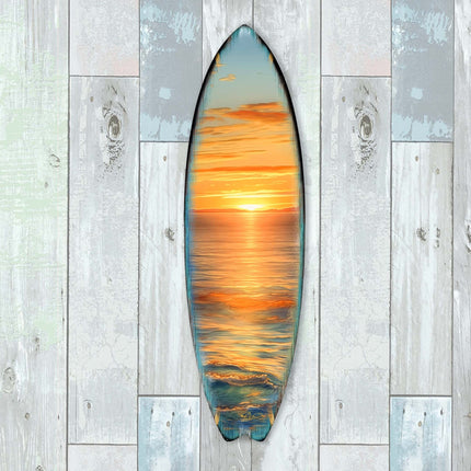 Golden Waves Surfboard Coastal Wall Art by G. DeBrekht - Coastal Holiday Decor - 8490134HS-4