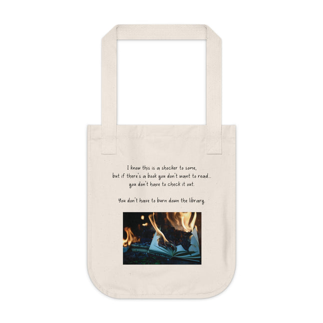 Freedom to Read Tote – Eco-Friendly Bag with Burning Book Graphic
