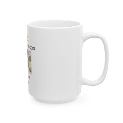 Cacao "The Food of the Gods" Ceramic Mug – Botanical Chocolate Lover Gift (11oz/15oz)