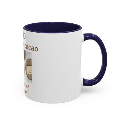 Cacao Accent Mug – "Food of the Gods", 11oz Ceramic