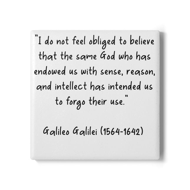 Inspirational Ceramic Coaster – Galileo Quote for Home & Gift