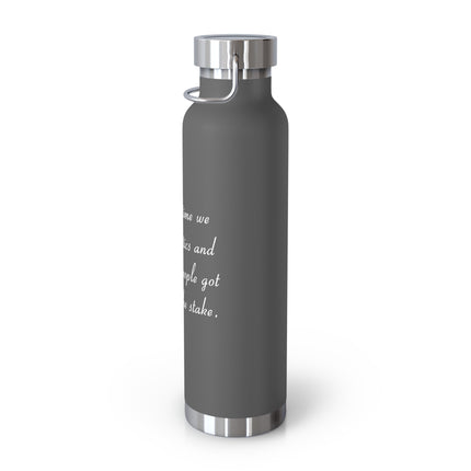 Copper Insulated Bottle – “Politics & Religion” Quote – 22oz