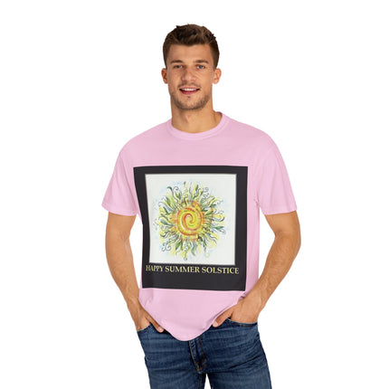 Summer Solstice Tee – Unisex Garment-Dyed Shirt with Sun Design