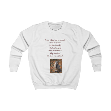 Kids Sweatshirt — Cute Owl Quote Graphic Crewneck