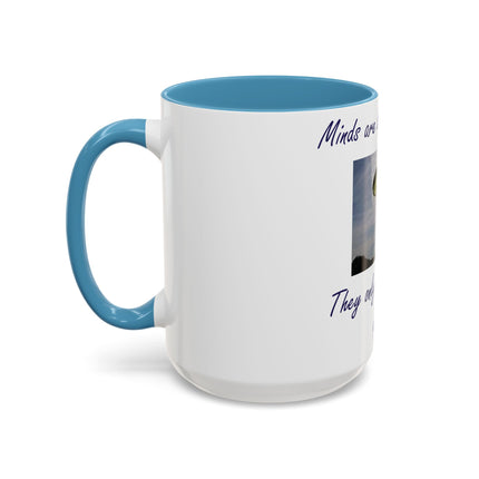 Parachute Quote Accent Mug – 15oz Ceramic Cup for Open Minds