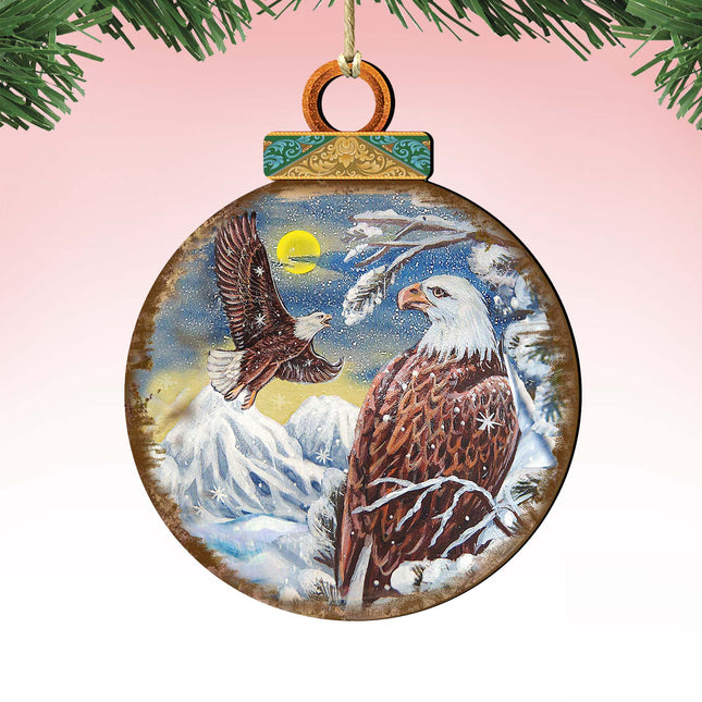 Eagles Ball Wooden Ornaments by G. DeBrekht - Wildlife Holiday Decor - 8025219-0