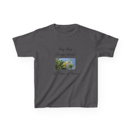 Ylang Ylang Kids Cotton Tee – “Flower of Flowers” Graphic Shirt