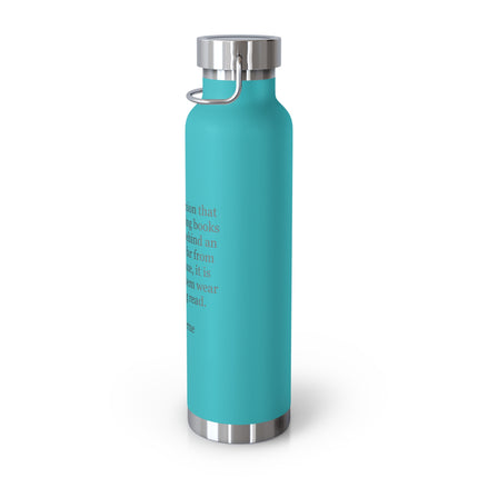 Jules Verne Quote Insulated Water Bottle — 22oz Copper Vacuum Bottle