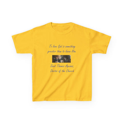 Kids Faith Tee – Saint Thomas Aquinas Quote – Heavy Cotton