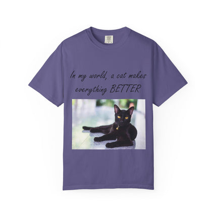 In My World Cat T-Shirt – Unisex Garment-Dyed Tee for Cat Lovers