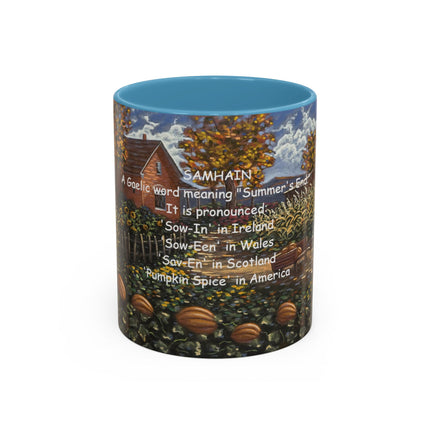 Samhain Accent Mug – 11oz Ceramic Cup with Pumpkin Spice Wit
