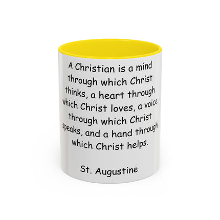 Inspirational St. Augustine Coffee Mug - Colored Accent - Perfect Gift for Christians - 11oz