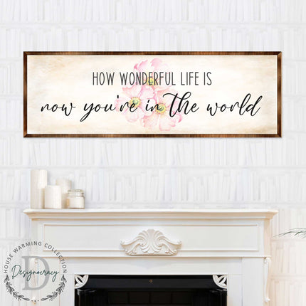 What a Wonderful Life - Wooden Motivational décor - Rustic art - Wall art - Nursery décor - Wooden Framed Art - 310313-0
