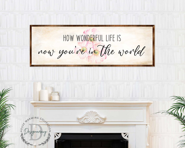 What a Wonderful Life - Wooden Motivational décor - Rustic art - Wall art - Nursery décor - Wooden Framed Art - 310313-0