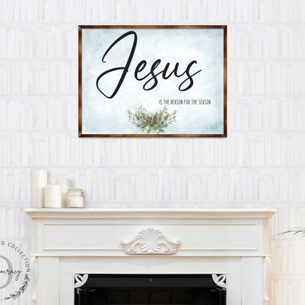Jesus Sign - Wooden Religious Wall Art - Christian Sign - Modern farmhouse sign - Mantel decoration - Bible Sign - Dining Room Sign - Contemporary wall art - 310351-0
