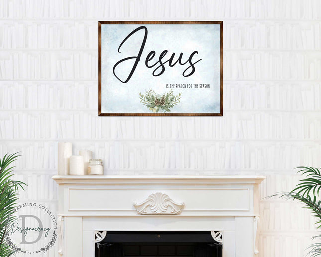 Jesus Sign - Wooden Religious Wall Art - Christian Sign - Modern farmhouse sign - Mantel decoration - Bible Sign - Dining Room Sign - Contemporary wall art - 310351-0