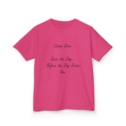 Carpe Diem Kids Tee – “Seize the Day… Before It Seizes You” – Heavy Cotton