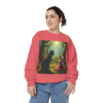 Fairy Princess & Black Cat Forest Sweatshirt