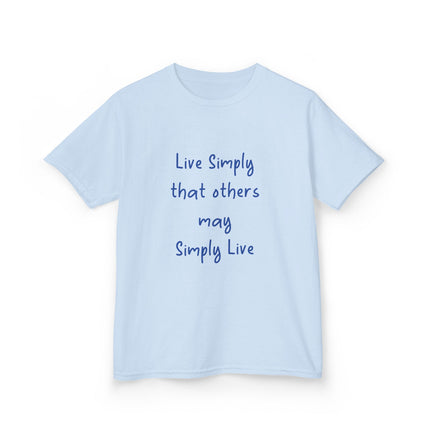 Live Simply Kids Tee – Inspirational Heavy Cotton Shirt for Youth