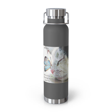 Inspirational Cat & Butterfly Insulated Bottle - 22oz Vacuum Flask