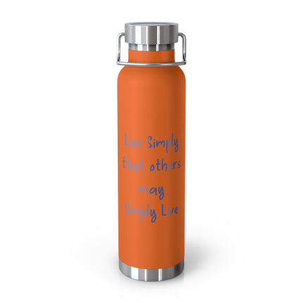Live Simply Bottle – 22oz Copper Insulated Flask for Gentle Impact